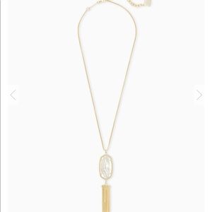 Kendra Scott Rayna tassel necklace gold MOP